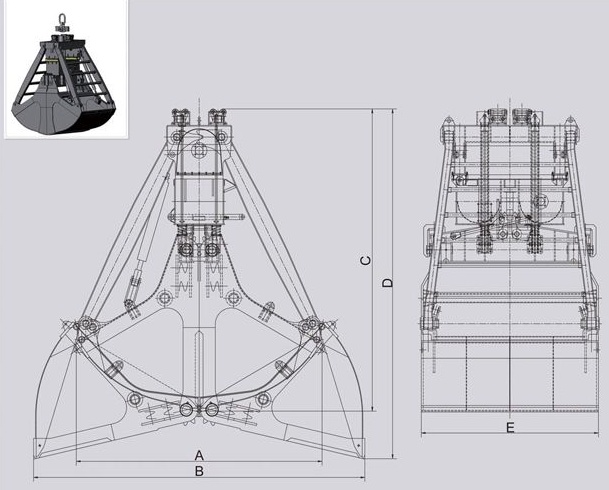 單索雙瓣抓斗設(shè)計(jì)圖紙