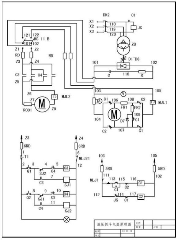 電動(dòng)液壓抓斗電氣電路圖